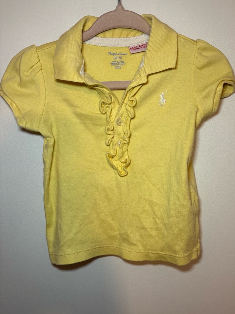 Ralph Lauren Yellow Ruffle Polo for Kids